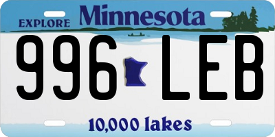 MN license plate 996LEB