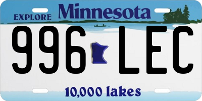 MN license plate 996LEC