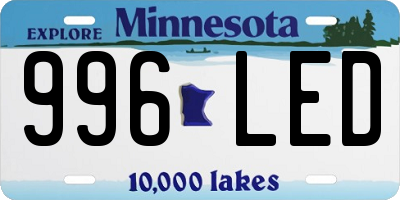 MN license plate 996LED