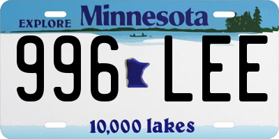 MN license plate 996LEE