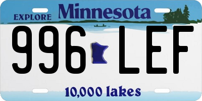 MN license plate 996LEF