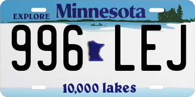 MN license plate 996LEJ