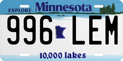 MN license plate 996LEM