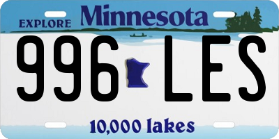 MN license plate 996LES