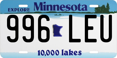 MN license plate 996LEU