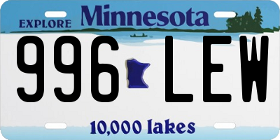 MN license plate 996LEW