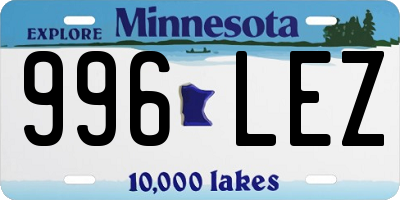 MN license plate 996LEZ