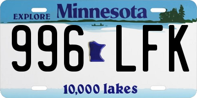 MN license plate 996LFK