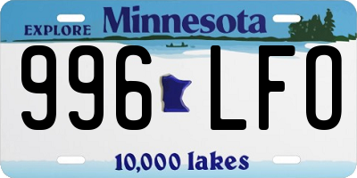 MN license plate 996LFO