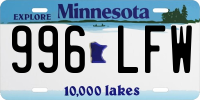 MN license plate 996LFW