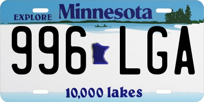 MN license plate 996LGA