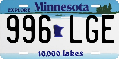 MN license plate 996LGE