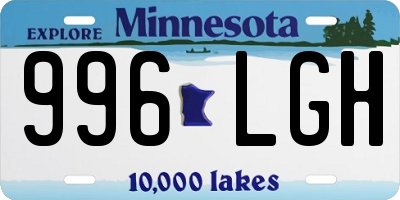MN license plate 996LGH