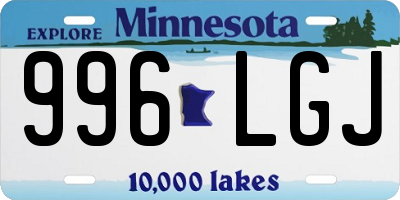 MN license plate 996LGJ