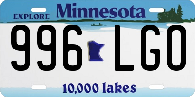 MN license plate 996LGO