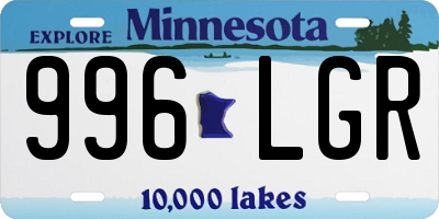 MN license plate 996LGR