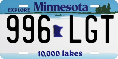 MN license plate 996LGT
