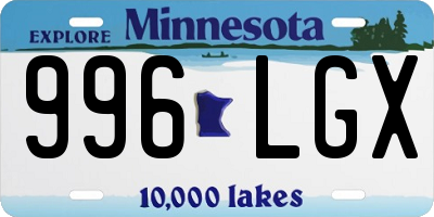 MN license plate 996LGX