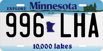 MN license plate 996LHA