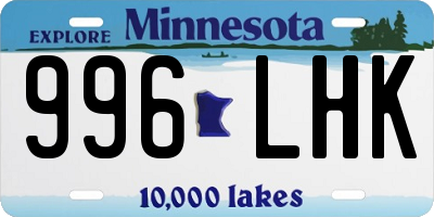 MN license plate 996LHK
