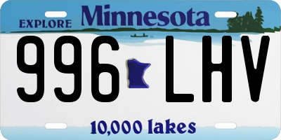 MN license plate 996LHV