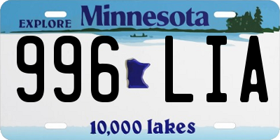 MN license plate 996LIA