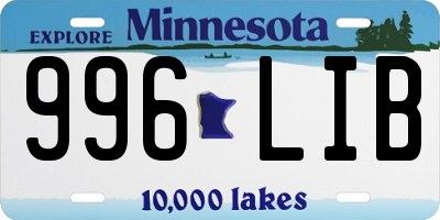 MN license plate 996LIB