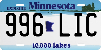 MN license plate 996LIC
