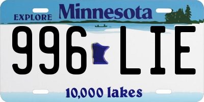 MN license plate 996LIE