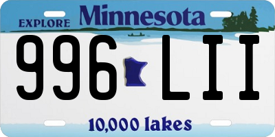 MN license plate 996LII