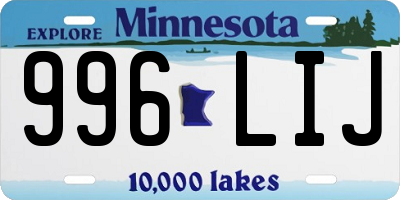 MN license plate 996LIJ
