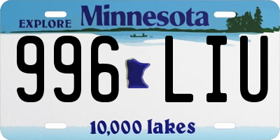 MN license plate 996LIU