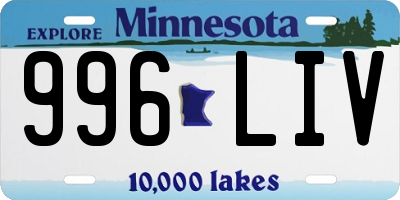MN license plate 996LIV