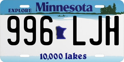 MN license plate 996LJH
