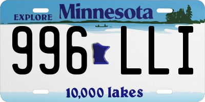 MN license plate 996LLI