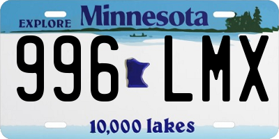 MN license plate 996LMX