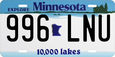 MN license plate 996LNU