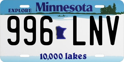 MN license plate 996LNV