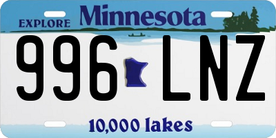 MN license plate 996LNZ