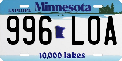MN license plate 996LOA