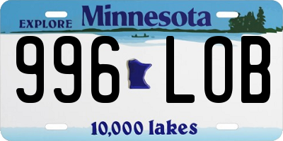 MN license plate 996LOB