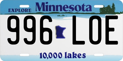 MN license plate 996LOE