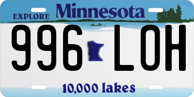 MN license plate 996LOH
