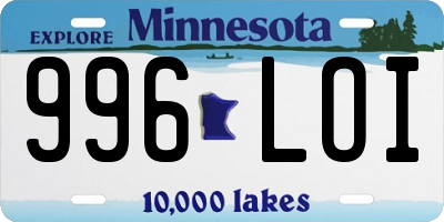MN license plate 996LOI