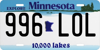 MN license plate 996LOL
