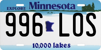 MN license plate 996LOS