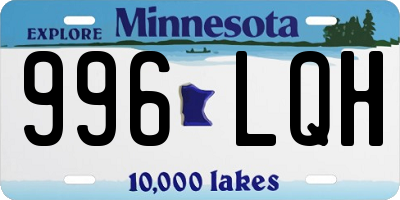 MN license plate 996LQH