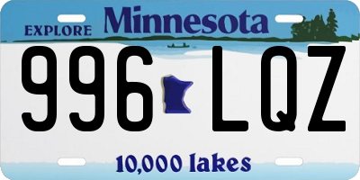 MN license plate 996LQZ