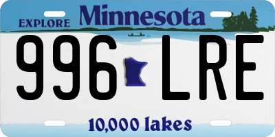 MN license plate 996LRE