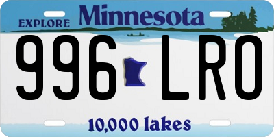 MN license plate 996LRO